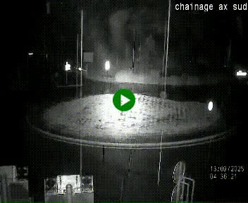 Webcam au nord d'Ax-les-Thermes au niveau de l'aire de chaînage de la N20. Vue orientée vers les Pyrénées, en direction de Pas de la Case