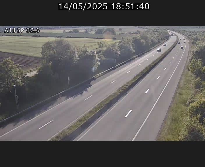 Webcam info trafic A13 à hauteur de Mondorf-les-bains. Vue orientée vers Altwies