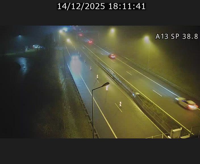 Webcam autoroute A13 à l'entrée ouest du tunnel Markusbierg à Schengen. Vue orientée vers le tunnel et l'Allemagne