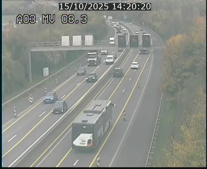 Webcam Autoroute après la Croix de Bettembourg en direction de Luxembourg sur l'A3