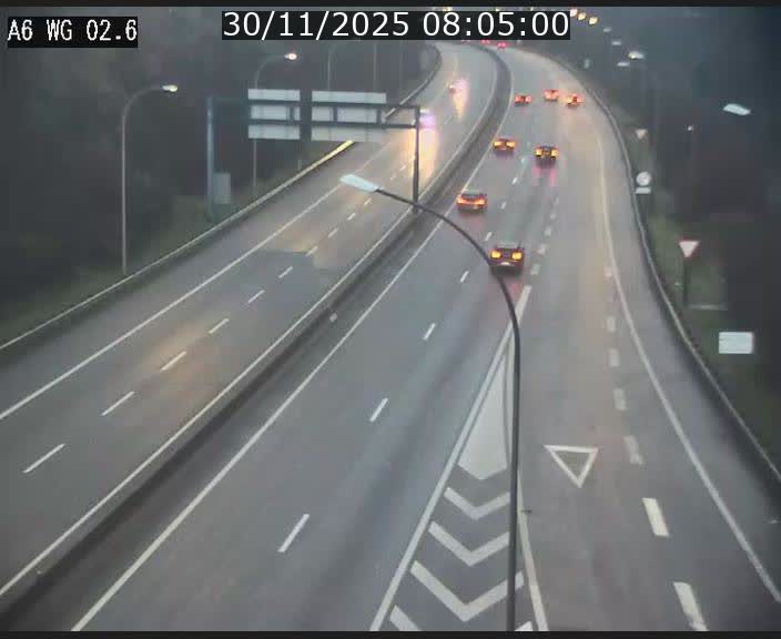 Traffic live webcam Luxembourg Croix de Cessange - A6 - BK 2.6 - direction France/Allemagne