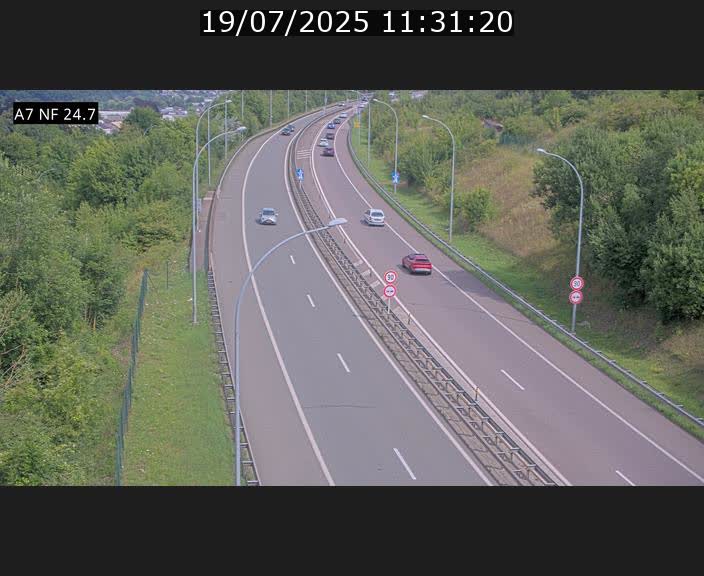 Caméra trafic Luxembourg - A7, Schieren direction Mersch