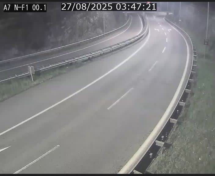 Webcam autoroute Luxembourg A7 située dans la sortie 1 Waldhof, vers la N11, avant le Tunnel Stafelter