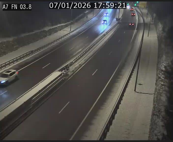Caméra autoroute Luxembourg A7 - Passage à gibier Rëngelbour - direction Tunnel Stafelter