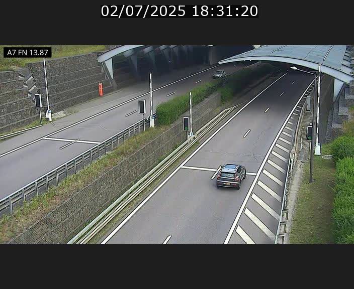 Caméra trafic Luxembourg - A7, Tunnel Gousselerbierg, entrée nord, direction Lorentzweiler