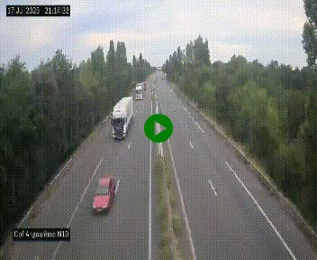 Webcam routière à la fin de la N10, en périphérique ouest d'Angouleme, proche de la jonction avec l'A10