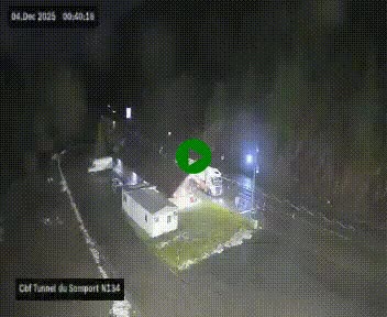 Webcam à l'entrée du tunnel du Somport, côté français, sur la N134, dans les Pyrénées, en direction de l'Espagne, à 1116 mètres d'altitude