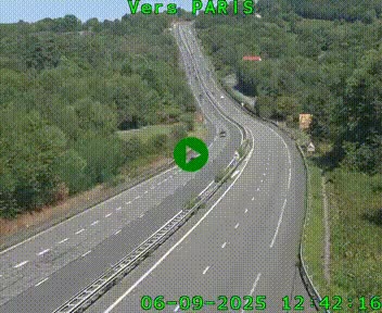 Caméra routière sur l'autoroute A20 à Bessines-sur-Gartempe. Vue orientée vers Paris
