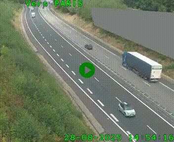 Caméra routière sur l'autoroute A20 à Saint-Pardoux-l'Ortigier, à la jonction avec l'A89. Vue orientée vers Paris