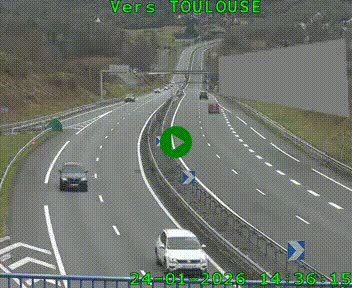 Caméra routière sur l'autoroute A20 à Noailles, en périphérie de Brive-la-Gaillarde. Vue orientée vers Toulouse