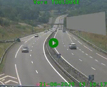 Caméra routière sur l'autoroute A20 à Noailles, en périphérie de Brive-la-Gaillarde. Vue orientée vers Toulouse