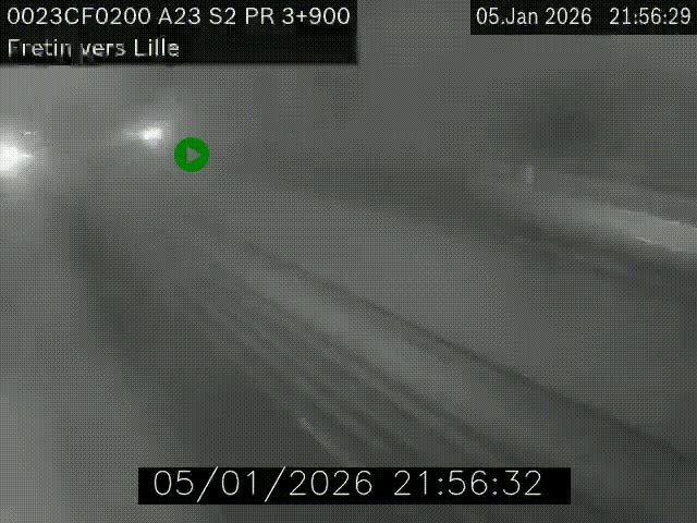 Webcam autoroute A23 à hauteur de Fretin. Vue orientée vers Lille