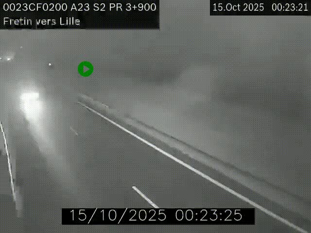 Webcam autoroute A23 à hauteur de Fretin. Vue orientée vers Lille