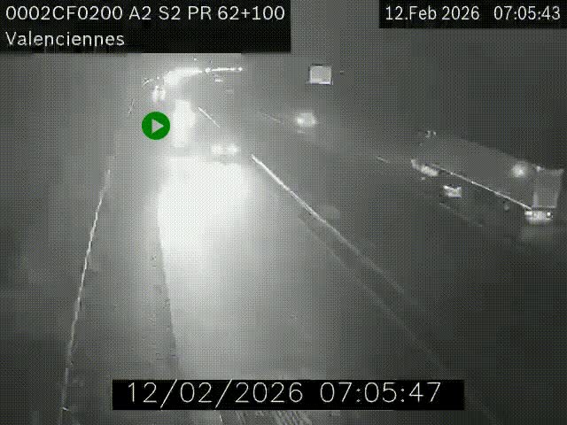 Webcam autoroute A2 à Valenciennes. Vue orientée vers Maubeuge et Mons (Belgique)