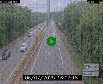 Webcam sur la N165 après le Pont de l'Iroise, à l'entrée de Brest