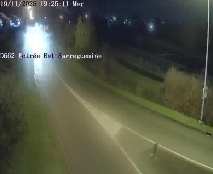 Point de vue trafic déployé sur D662 (France) à Sarreguemines, regardant vers Sarreguemines, aidant conducteurs et services à anticiper les flux.