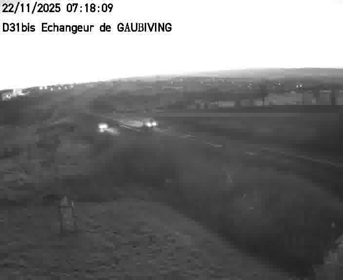 Dispositif d’observation sur D31bis (France) à Gaubiving, en direction de Sarreguemines, offrant une visualisation fiable des conditions de circulation.