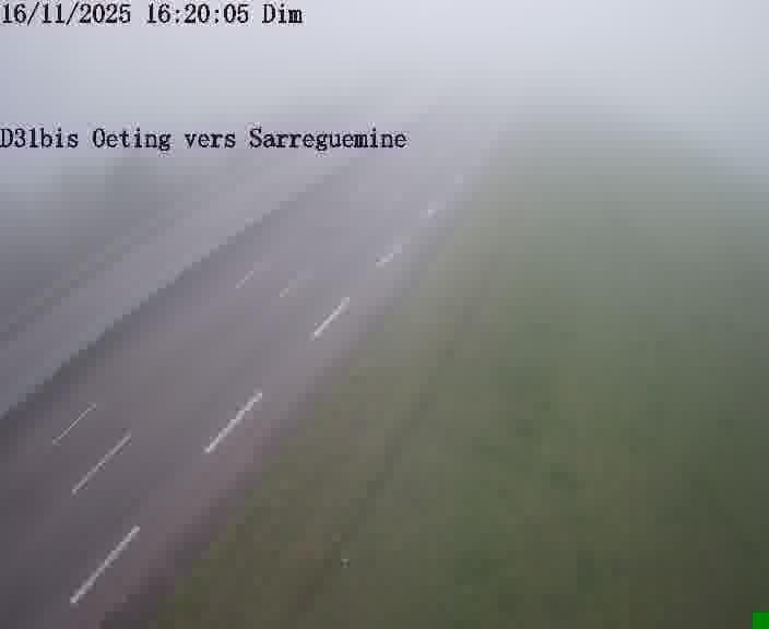 Webcam installée le long de D31bis (France) à Oeting, pointée vers Sarreguemines, utile pour suivre précisément les conditions de trafic.