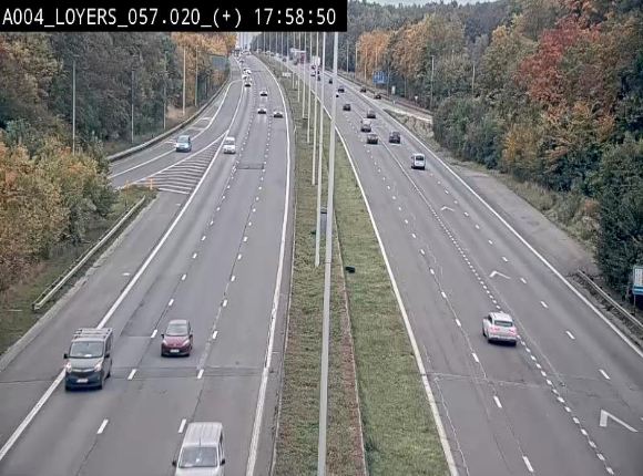 Webcam dans la montée de Loyers sur l'E411, après le viaduc de Beez en venant de Namur et en direction du Luxembourg