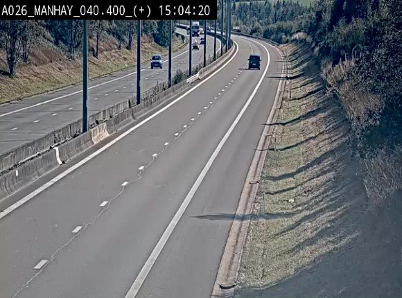 Webcam autoroute A26/E25 à hauteur de Manhay, avant la jonction avec la N651 en direction de Luxembourg - BK 40.4