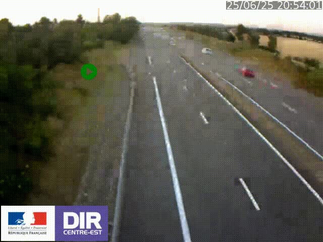 Webcam sur le contournement de Valence, sur la Nationale 7, à la jonction avec la N532, caméra orientée vers Grenoble
