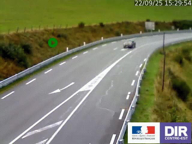 Webcam sur le col Pin Bouchain, vue orientée vers Roanne, en provenance de Lyon sur la nationale 7 (N7)