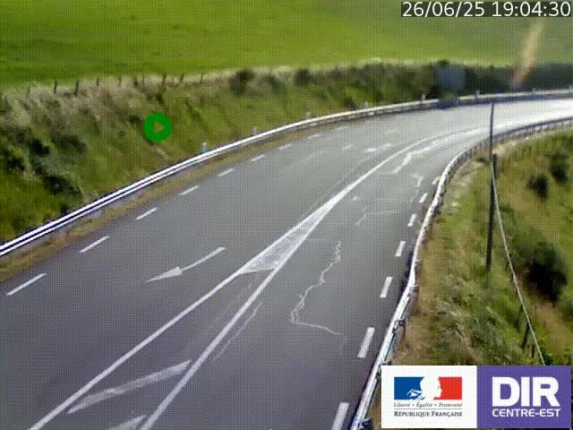 Webcam sur le col Pin Bouchain, vue orientée vers Roanne, en provenance de Lyon sur la nationale 7 (N7)