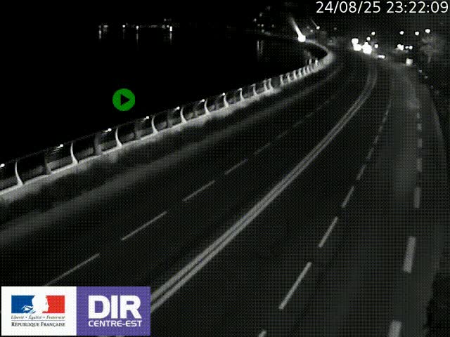 Webcam sur le quai Parjot à Vienne, aux Portes de Lyon, sur la Nationale 7, à la jonction avec le boulevard du Rhône-nord (D1407), caméra orientée vers Lyon