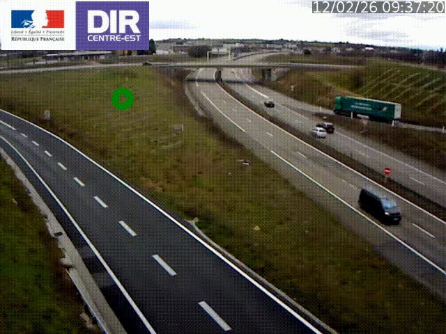Webcam sur le contournement de Valence, sur la Nationale 7, caméra orientée vers Lyon