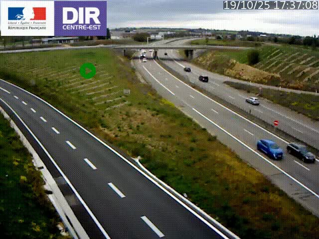 Webcam sur le contournement de Valence, sur la Nationale 7, caméra orientée vers Lyon