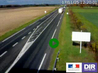 Webcam routière sur la RN7 à hauteur de Toulon-sur-Allier, entre Moulins et Vichy