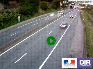 Caméra autoroutière sur l'A47 à hauteur de Givors, a proximité de Lyon. La webcam est orientée vers Lyon