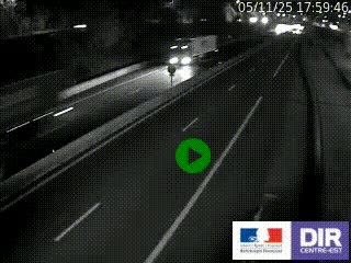 Caméra autoroutière sur l'A47 à hauteur de Givors, a proximité de Lyon. La webcam est orientée vers Lyon