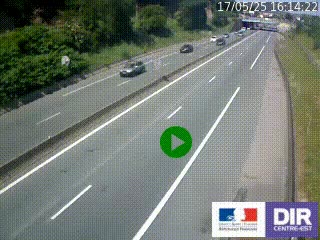 Caméra autoroutière sur l'A47 à hauteur de Givors, a proximité de Lyon. La webcam est orientée vers Lyon