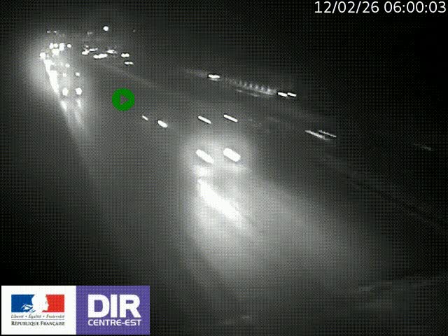 Caméra trafic à la jonction entre l'A46 (Rocade-est de Lyon) et l'A42 à hauteur de Vault-en-Velin en direction de Marseille