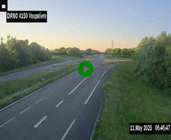 Webcam autoroute A150 à hauteur de La Vaupalière en périphérie de Rouen. Vue orientée vers Rouen