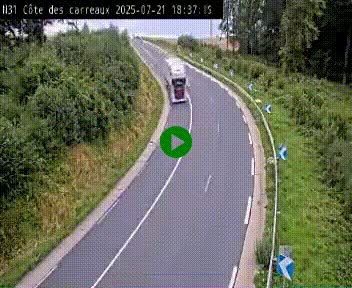 Webcam en haut de la Côte des Carreaux sur la N31 à Avesnes-en-Bray. Vue orientée vers Rouen