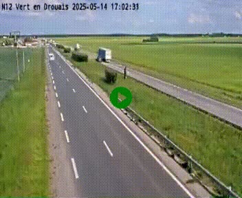 Webcam à hauteur de Vert-en-Drouais sur la N12, en périphérie de Dreux. Vue orientée vers Alençon