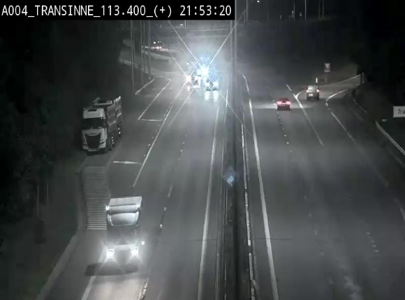 Webcam dans les Ardennes sur l'E411 à hauteur de Transinne. Vue orientée vers le sud de la Belgique