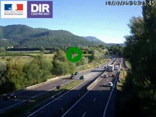 Caméra trafic à Meylan sur la Rocade-Sud de Grenoble en direction d'Aix-en-Provence