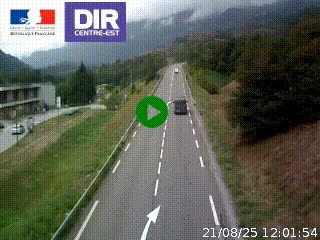 Web cam sur la N90 à Aime, en provenance de Bourg-Saint-Maurice et en direction d'Albertville