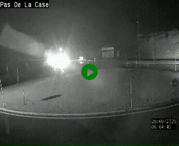 Webcam sur la N22 au niveau du poste frontière entre la France et Andorre à proximité de Pas de la Case à plus de 2000 mètres d'altitude
