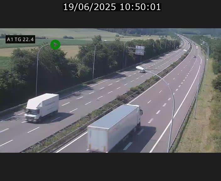 Traffic live webcam Luxembourg Flaxweiler - A1 direction Luxembourg - BK 22.4