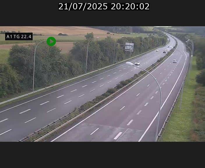 Traffic live webcam Luxembourg Flaxweiler - A1 direction Luxembourg - BK 22.4
