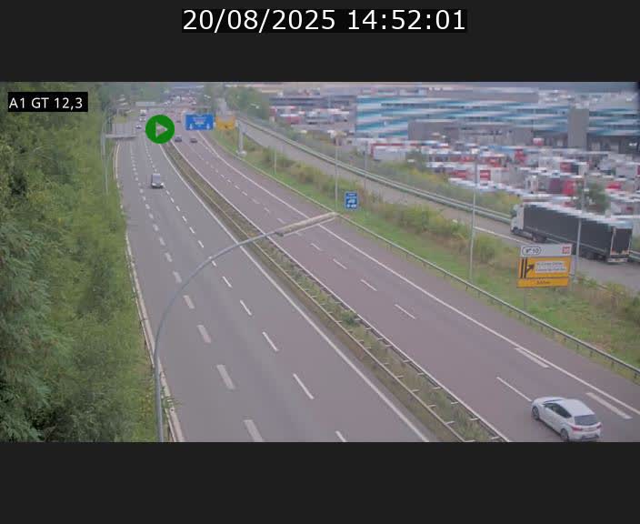 Traffic live webcam Luxembourg Senningerberg - A1 direction Allemagne - BK 12.3
