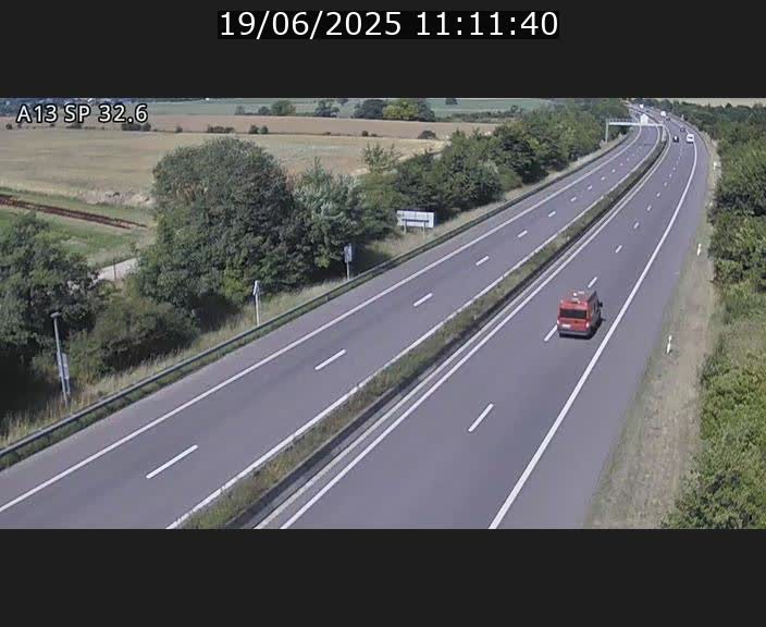Webcam info trafic A13 à hauteur de Mondorf-les-bains. Vue orientée vers Altwies