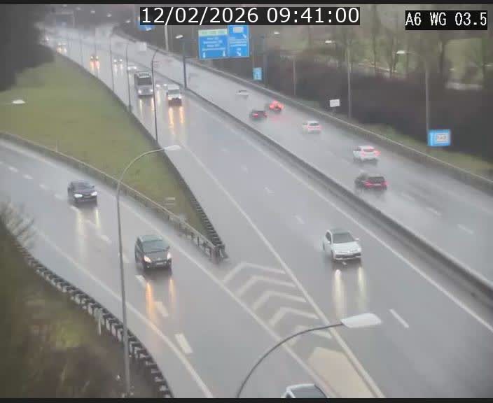 Traffic live webcam Luxembourg - Croix de Cessange - A6 - BK 3.5 - direction France/Allemagne