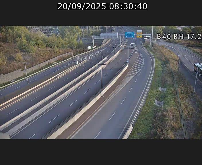 Webcam sur le contournement d'Esch Belval à hauteur de la sortie Université de Luxembourg. Vue orientée vers Luxembourg