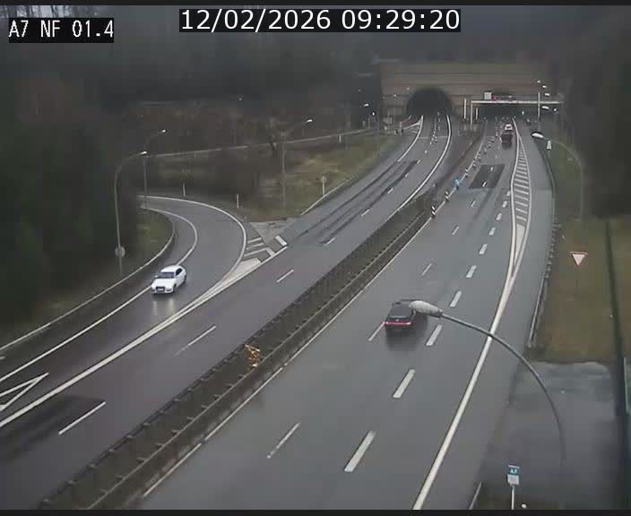 Caméra autoroute Luxembourg A7 - Echangeur Waldhaff - direction Tunnel Stafelter