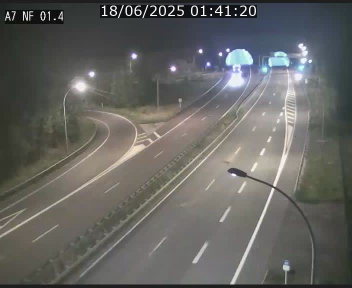Caméra autoroute Luxembourg A7 - Echangeur Waldhaff - direction Tunnel Stafelter